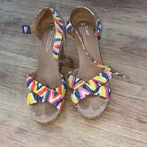 TOMS Cork wedges. Size 10